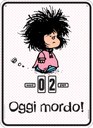 Calendario perpetuo. Mafalda - Oggi mordo pink
