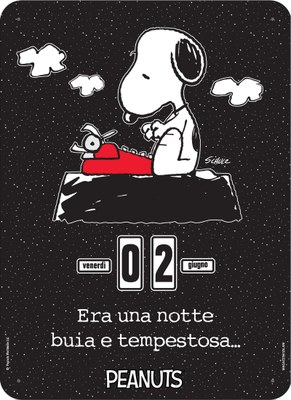 Calendario perpetuo. Peanuts - Era una notte... black